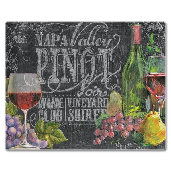 CounterArt Chalkboard Wine Decorative 3mm Heat Tolerant Tempered Glass